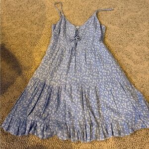 Garage Light Blue Dress with White Pattern